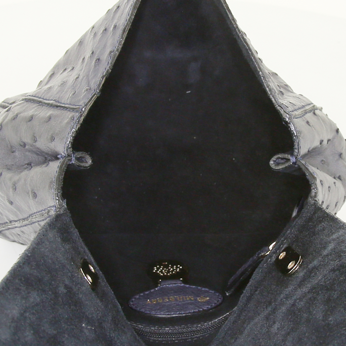 Sac à main Mulberry Lily en autruche bleu-nuit - Detail D3