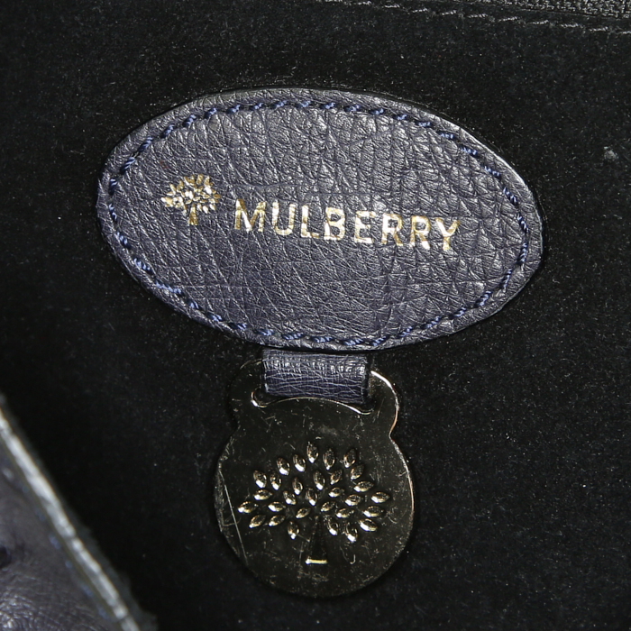 Sac à main Mulberry Lily en autruche bleu-nuit - Detail D4