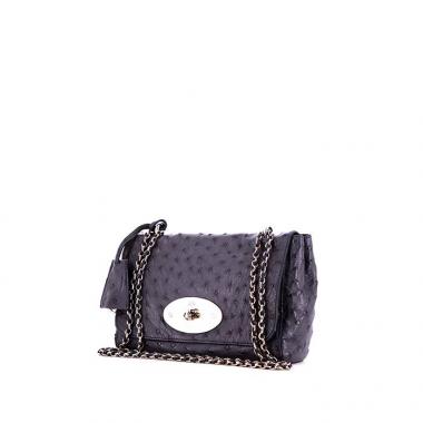 Borsa Mulberry Lily in struzzo blu notte