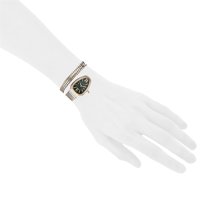 Montre Bulgari Serpenti en acier et or rose Ref :  SP35SPG Vers  2010 - Detail D1