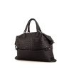 Bottega Veneta Convertible medium model handbag in black intrecciato leather - 00pp thumbnail