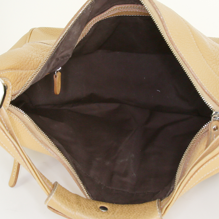 Sac à main Tod's en cuir grainé beige-sable - Detail D2