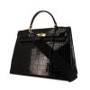 Hermes Kelly 35 cm handbag in black porosus crocodile - 00pp thumbnail