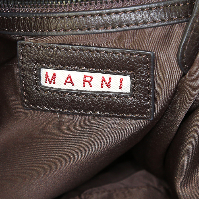 Shopping bag Marni in camoscio grigio imitazione lucertola - Detail D3