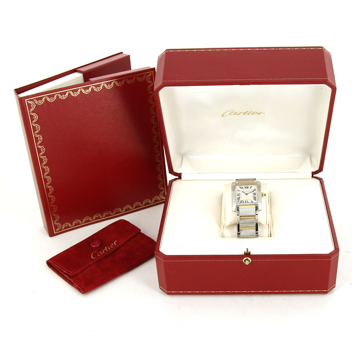 Cartier Tank Française watch in gold and stainless steel Ref:  2301 Circa  2002 - Detail D2