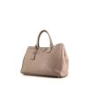 Prada Lux Tote shopping bag in grey leather saffiano - 00pp thumbnail