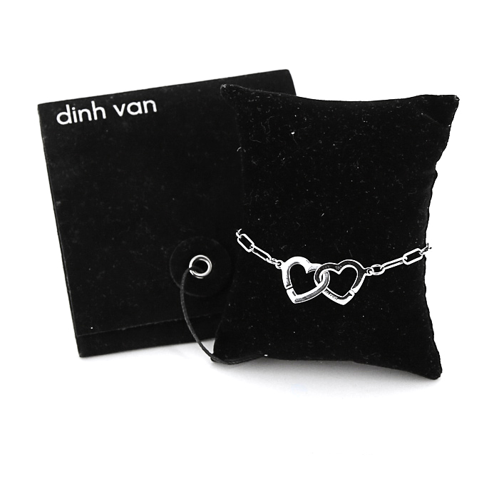 Brazalete Dinh Van Double cœurs R13 en oro blanco - Detail D2