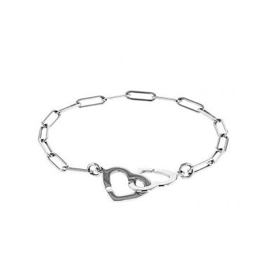 Brazalete Dinh Van Double cœurs R13 en oro blanco