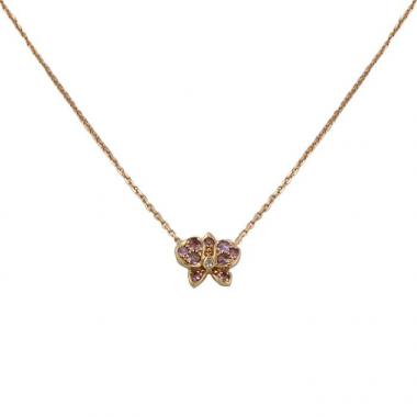 Collana Cartier Caresse d'Orchidées in oro rosa,  zaffiri rosa e diamante