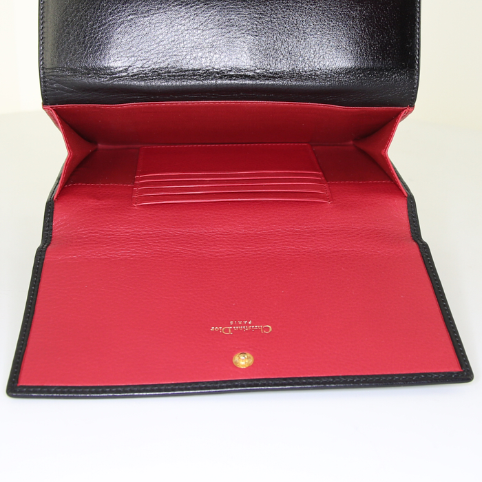 Billetera Dior Vintage en cuero negro - Detail D3