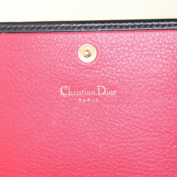 Portefeuille Dior Vintage en cuir noir - Detail D4