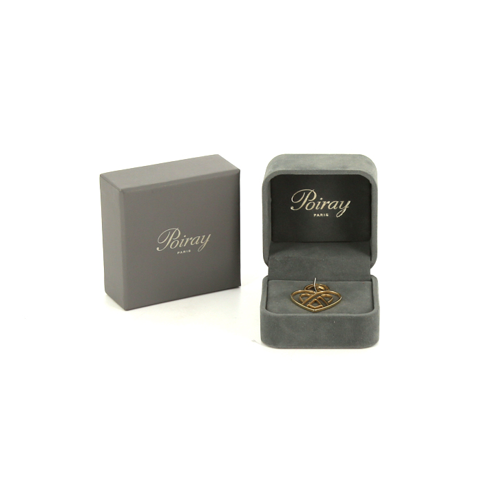 Pendentif Poiray Coeur Fil grand modèle en or jaune - Detail D2