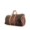 Borsa da viaggio Louis Vuitton Keepall 55 cm in tela monogram cerata e pelle naturale - 00pp thumbnail