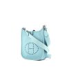 Bolso bandolera Hermès Mini Evelyne en cuero taurillon clémence Bleu Atoll - 00pp thumbnail