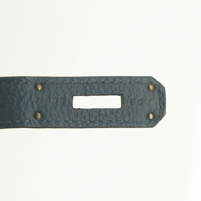 Borsa Hermes Birkin 35 cm in pelle togo blu verde - Detail D4