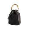 Gucci Bamboo handbag in black canvas and black patent leather - 00pp thumbnail