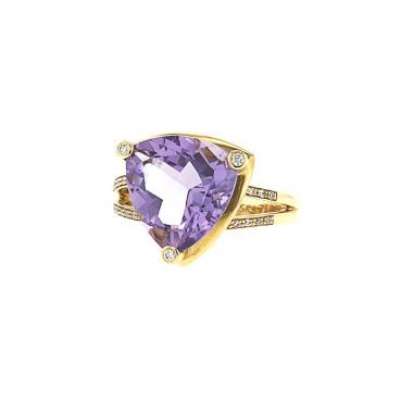 Mauboussin Mes Couleurs à Toi ring in yellow gold and diamonds and in amethyst