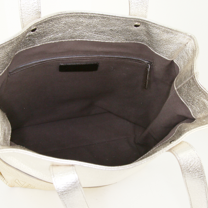 Sac cabas Saint Laurent en cuir doré - Detail D2