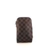 Louis Vuitton Geronimos pouch in damier canvas and brown leather - 360 thumbnail