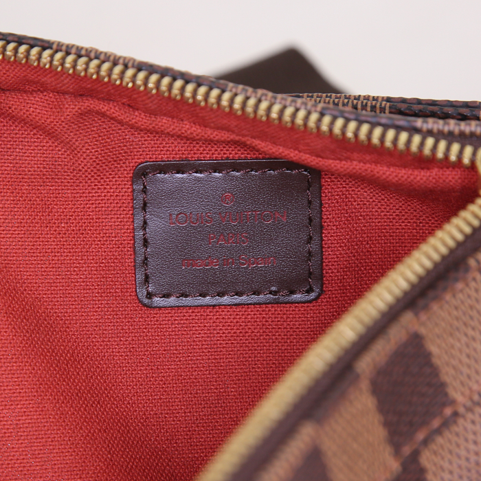 Louis Vuitton Geronimos pouch in damier canvas and brown leather - Detail D3