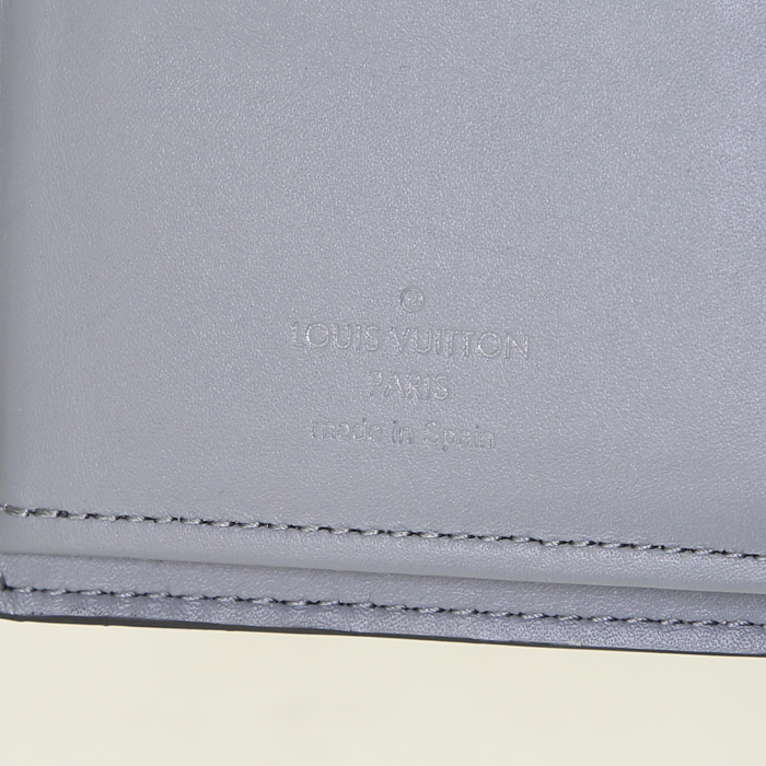Portafogli Louis Vuitton Brazza in tela a scacchi grigia - Detail D3