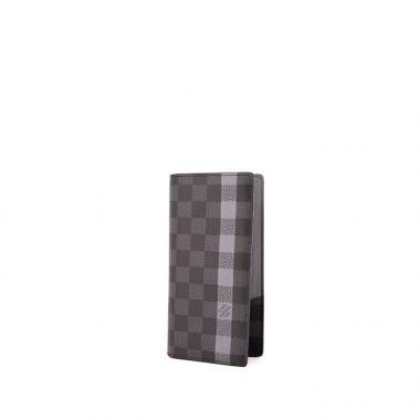 Portefeuille Louis Vuitton Brazza en toile damier grise