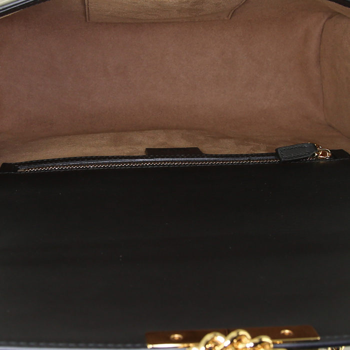 Bolso para llevar al hombro Gucci Padlock en cuero negro - Detail D3