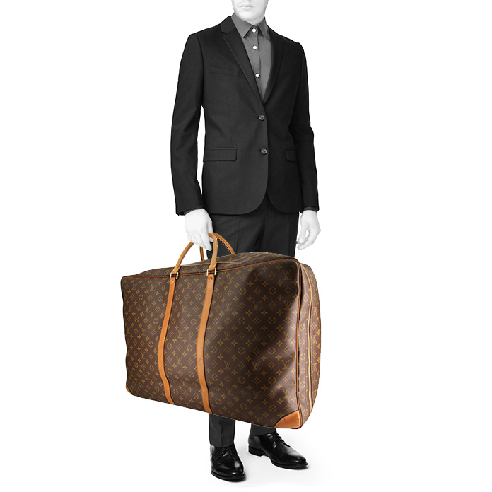 Borsa da viaggio Louis Vuitton Sirius in tela monogram cerata e pelle naturale - Detail D1