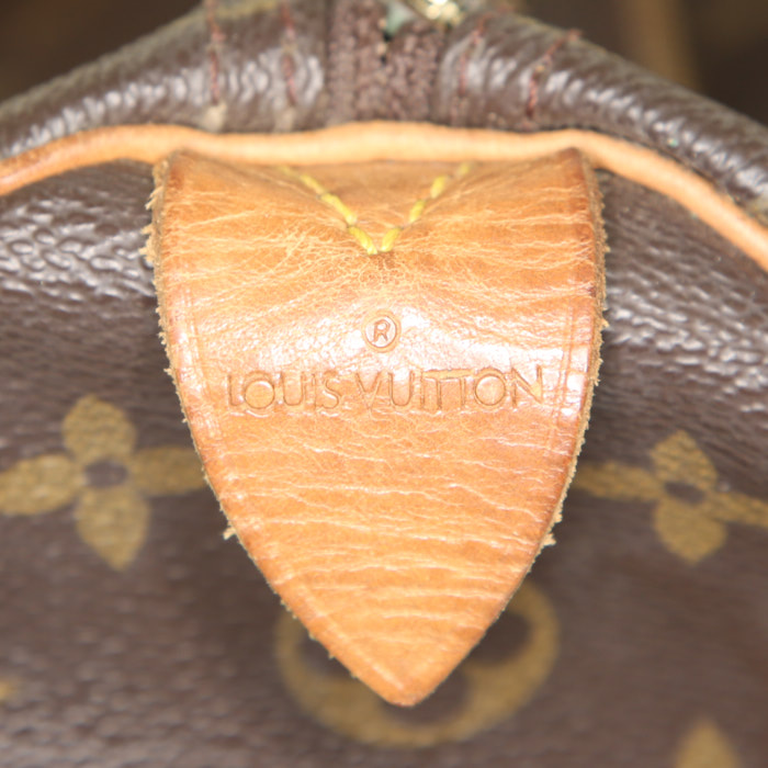 Bolso de mano Louis Vuitton Looping modelo pequeño en lona Monogram y cuero natural - Detail D3