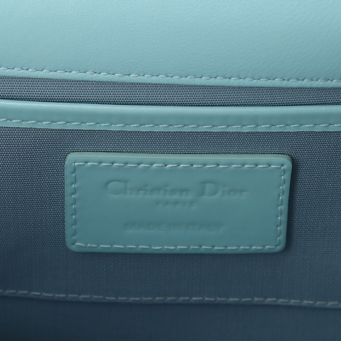 Pochette Dior in pelle verniciata blu cannage - Detail D3