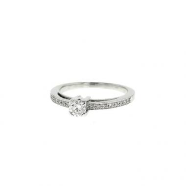 Bague solitaire Mauboussin Tu es le sel de ma vie en or blanc et diamant de 0,23 carat