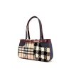 Burberry handbag in blue jean and beige canvas and burgundy - 00pp thumbnail