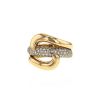 Hemstitched De Grisogono ring in yellow gold and diamonds - 00pp thumbnail