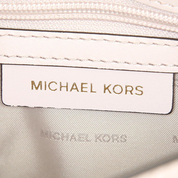 Michael Kors shoulder bag in beige and rosy beige leather - Detail D4