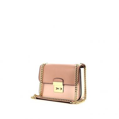 Borsa a tracolla Michael Kors in pelle beige e beige rosato
