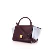 Celine Trapeze small model handbag in burgundy leather and light blue suede - 00pp thumbnail