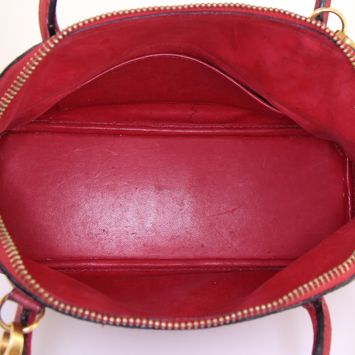 Bolso de mano Hermes Bolide 30 cm en cuero Ardenne rojo - Detail D3