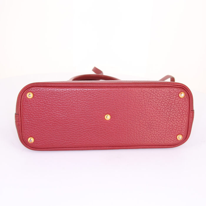 Sac à main Hermes Bolide 30 cm en cuir Ardenne rouge - Detail D5