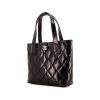 Chanel Petit Shopping handbag in black patent quilted leather - 00pp thumbnail