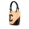 Chanel Cambon small model shopping bag in beige quilted leather and black leather - 00pp thumbnail