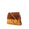 Chloé Faye handbag in brown suede and yellow mustard leather - 00pp thumbnail