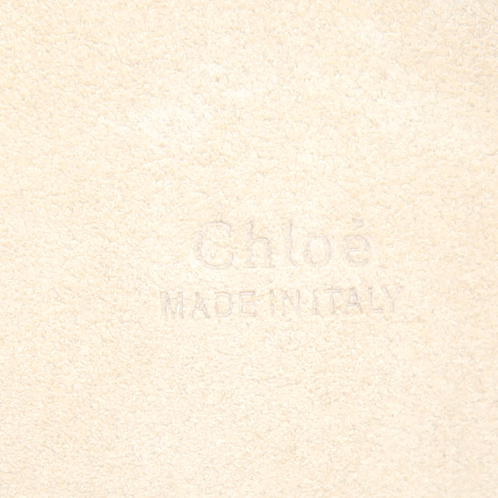 Sac à main Chloé Faye en daim marron et cuir jaune-moutarde - Detail D3