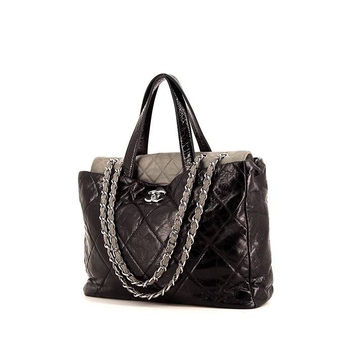 Chanel - Authenticated Portobello Handbag - Leather Black Plain for Women, Very Good Condition
