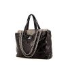 Shopping bag Chanel Portobello in pelle trapuntata nera e grigia effetto invecchiato - 00pp thumbnail
