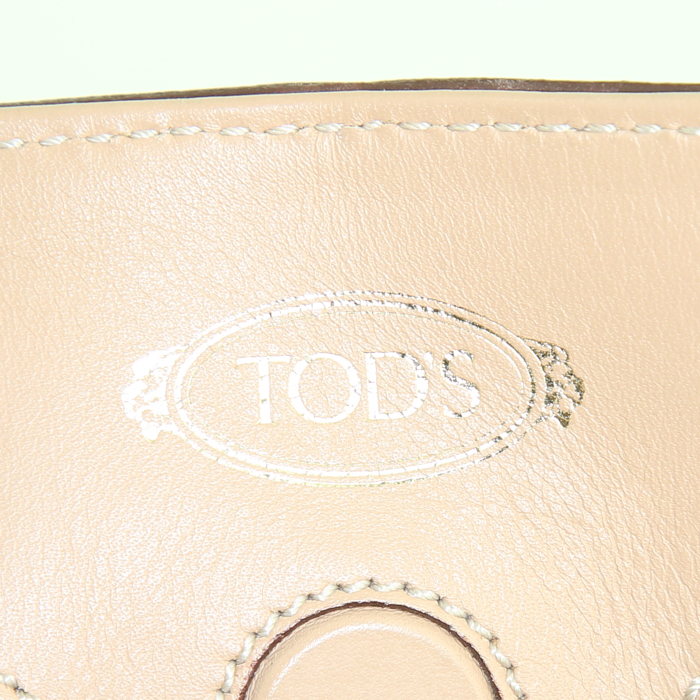 Sac à main Tod's D-Cube en cuir beige - Detail D4