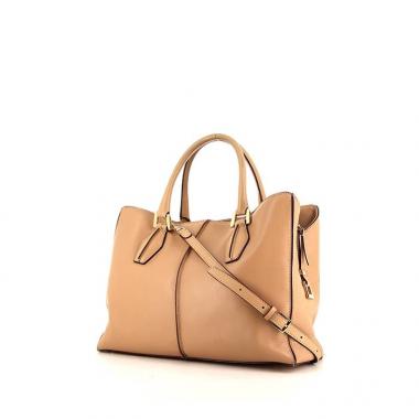 Sac à main Tod's D-Cube en cuir beige