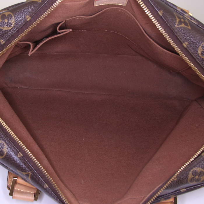 Porte-documents Louis Vuitton Bosphore en toile monogram et cuir naturel - Detail D2