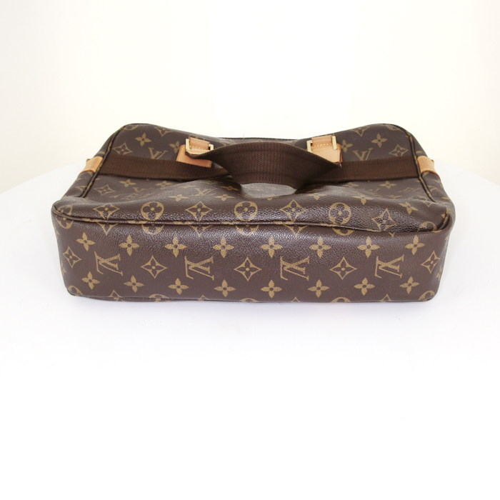 Porte-documents Louis Vuitton Bosphore en toile monogram et cuir naturel - Detail D4