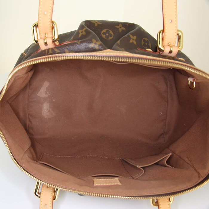 Bolso de mano Louis Vuitton Tivoli en lona Monogram y cuero natural - Detail D2