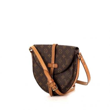 Sac besace Louis Vuitton Chantilly en toile monogram et cuir naturel